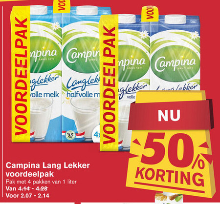 Campina   melk folder aanbieding bij  Hoogvliet - details