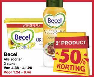 Becel   olie en vetten, margarine folder aanbieding bij  Hoogvliet - details