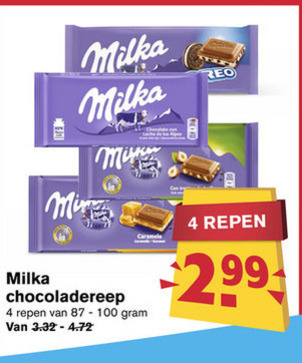 Milka   chocolade folder aanbieding bij  Hoogvliet - details