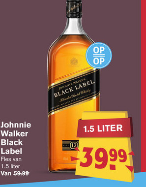 Johnnie Walker   whisky folder aanbieding bij  Hoogvliet - details