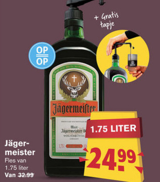 Jagermeister   kruidenbitter folder aanbieding bij  Hoogvliet - details