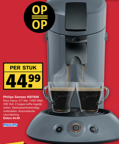 Philips   koffiepadmachine folder aanbieding bij  Hoogvliet - details