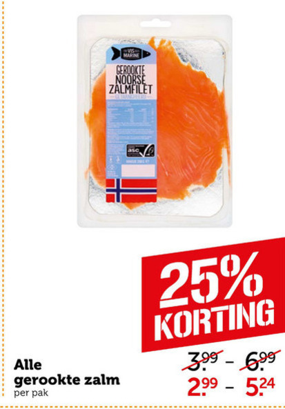 Vis Marine   gerookte zalmfilet folder aanbieding bij  Coop - details