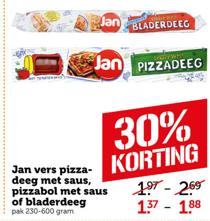 Jan   pizzadeeg, bladerdeeg folder aanbieding bij  Coop - details