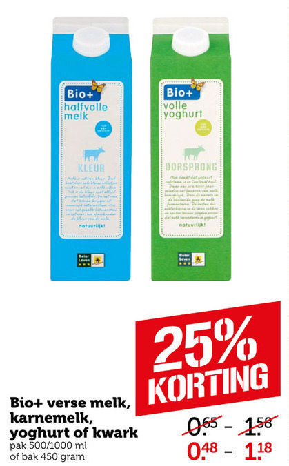 Bio Plus   kwark, karnemelk folder aanbieding bij  Coop - details