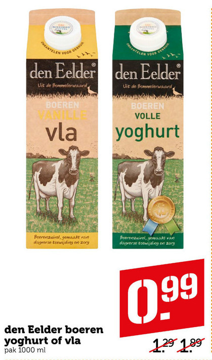 Den Eelder   yoghurt, vla folder aanbieding bij  Coop - details