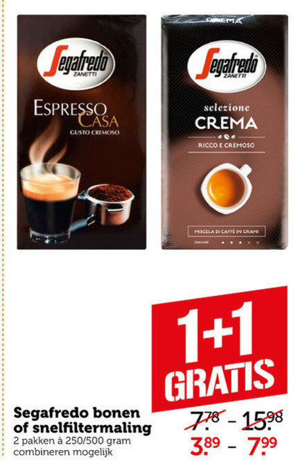 Segafredo   koffiebonen, koffie folder aanbieding bij  Coop - details