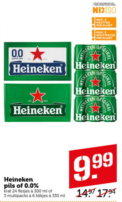 Heineken   blikje bier, krat bier folder aanbieding bij  Coop - details