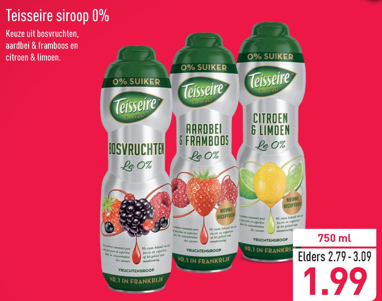 Teisseire   limonadesiroop folder aanbieding bij  Aldi - details