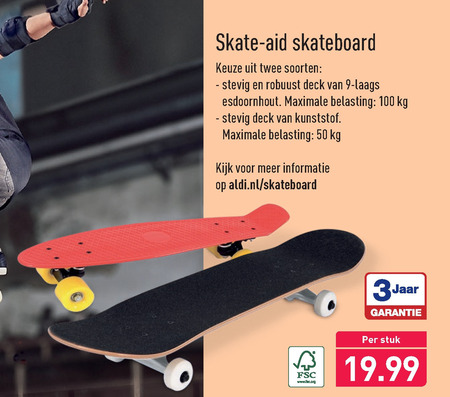 Bakken Zenuw bestrating skateboard folder aanbieding bij Aldi - details