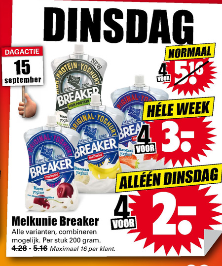 Melkunie   zuivelsnack folder aanbieding bij  Dirk - details