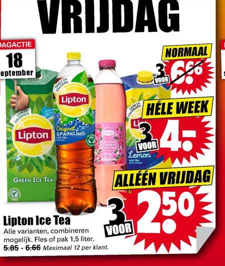 Lipton   ice tea folder aanbieding bij  Dirk - details