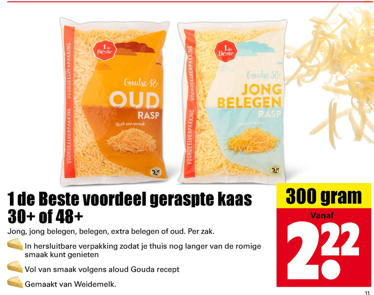 1 De Beste   geraspte kaas folder aanbieding bij  Dirk - details