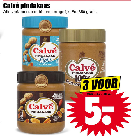 Calve   pindakaas folder aanbieding bij  Dirk - details