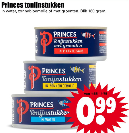 Princes   tonijn in blik folder aanbieding bij  Dirk - details