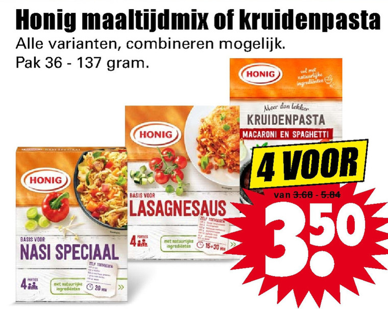 Honig   maaltijdmix folder aanbieding bij  Dirk - details