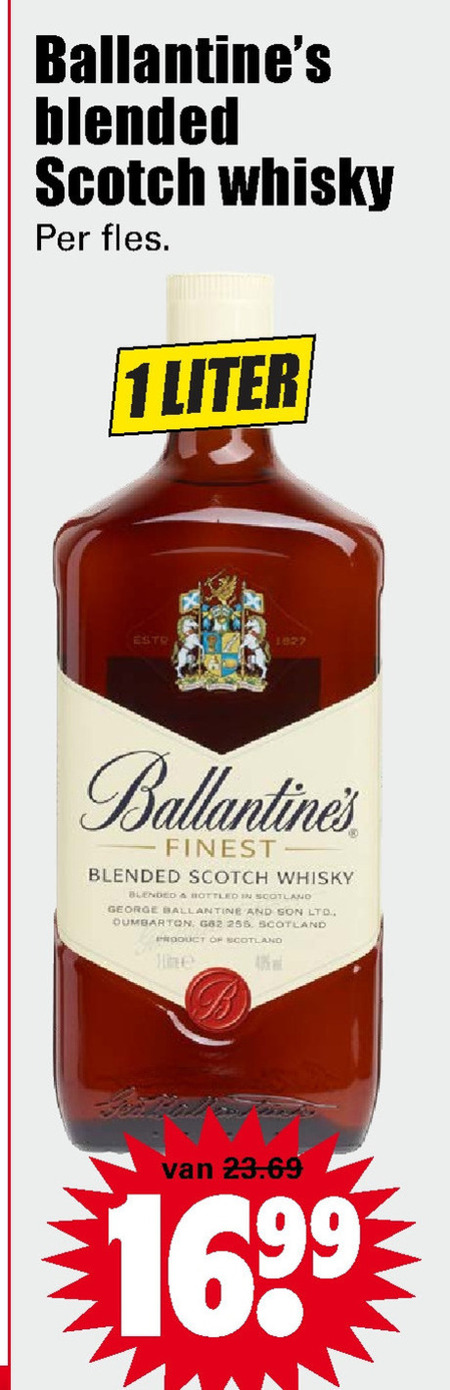 Ballantines   whisky folder aanbieding bij  Dirk - details