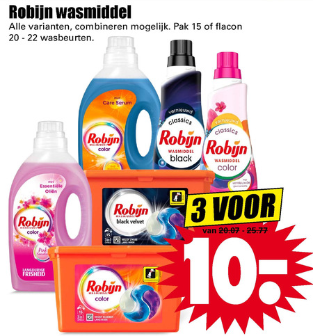 Robijn   wasmiddel folder aanbieding bij  Dirk - details