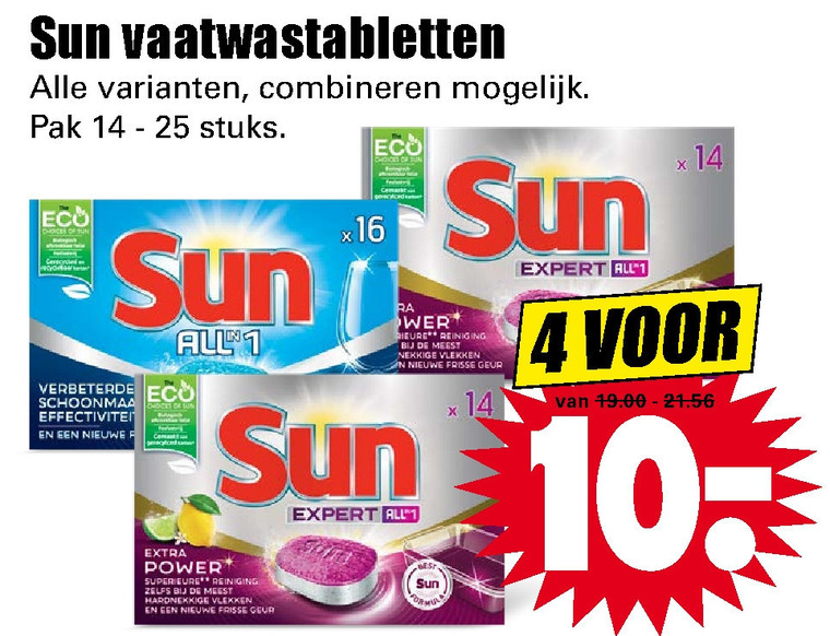 Sun   vaatwasmiddel folder aanbieding bij  Dirk - details