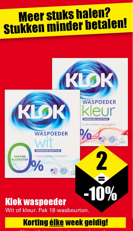 Klok   wasmiddel folder aanbieding bij  Dirk - details