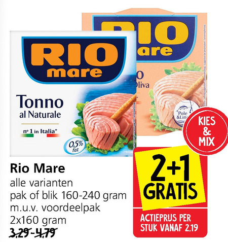 Rio Mare   tonijn in blik folder aanbieding bij  Jan Linders - details