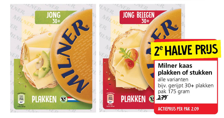 Milner   kaasplakken, kaas folder aanbieding bij  Jan Linders - details