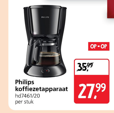 Philips   koffiezetapparaat folder aanbieding bij  Jan Linders - details