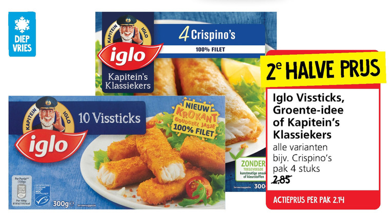 Iglo   diepvriesgroente, vissticks folder aanbieding bij  Jan Linders - details