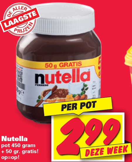 Nutella   hazelnootpasta folder aanbieding bij  Nettorama - details