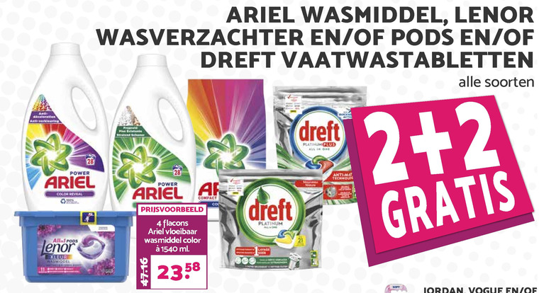 Ariel   wasverzachter, vaatwasmiddel folder aanbieding bij  MCD Supermarkt Basis - details