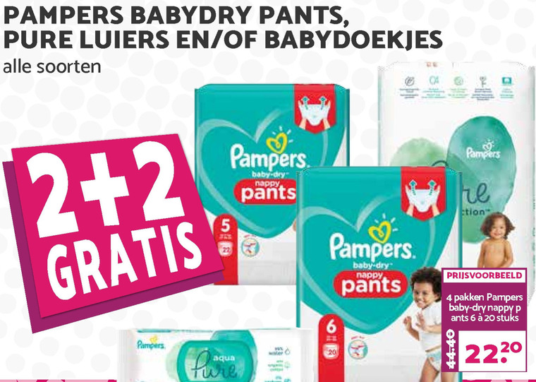 Pampers   billendoekjes, luiers folder aanbieding bij  MCD Supermarkt Basis - details