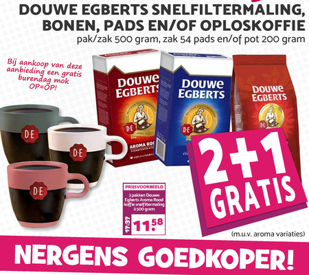 Douwe Egberts   koffiebonen, oploskoffie folder aanbieding bij  Boons Markt - details