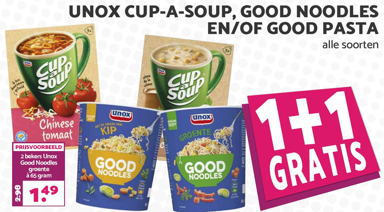 Unox   soep, noodles folder aanbieding bij  Boons Markt - details