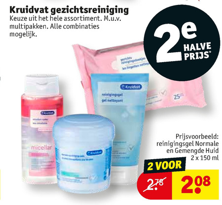 Kruidvat Huismerk   gezichtsreiniging, reinigingsdoekje folder aanbieding bij  Kruidvat - details