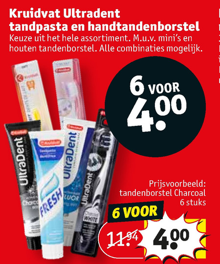 Kruidvat Huismerk   tandenborstel, tandpasta folder aanbieding bij  Kruidvat - details