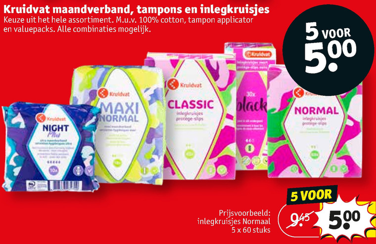 Kruidvat Huismerk   tampons, inlegkruisjes folder aanbieding bij  Kruidvat - details