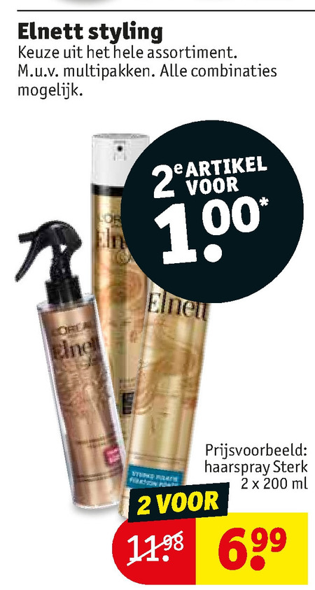 Elnett   hairspray folder aanbieding bij  Kruidvat - details