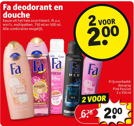 Fa   deodorant, douchegel folder aanbieding bij  Kruidvat - details