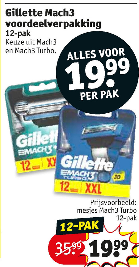 Gillette   scheermesjes folder aanbieding bij  Kruidvat - details