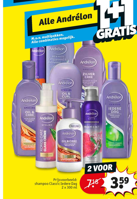 Andrelon   haarverzorging, shampoo folder aanbieding bij  Kruidvat - details