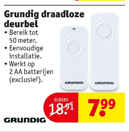 Grundig   deurbel folder aanbieding bij  Kruidvat - details