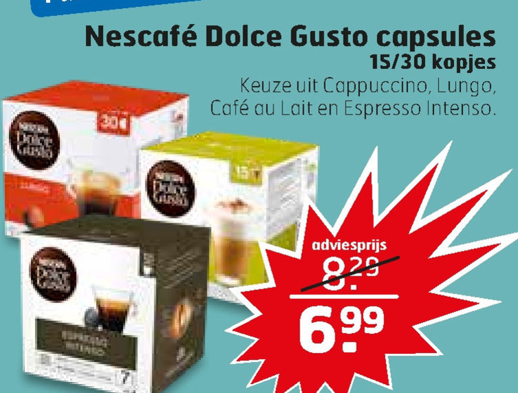 Nescafe   dolce gusto capsules folder aanbieding bij  Trekpleister - details