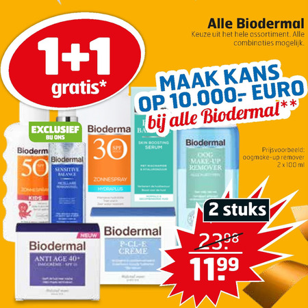 Biodermal   gezichtsreiniging, dagcreme folder aanbieding bij  Trekpleister - details