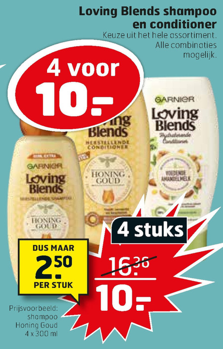 Garnier Loving Blends   shampoo, conditioner folder aanbieding bij  Trekpleister - details