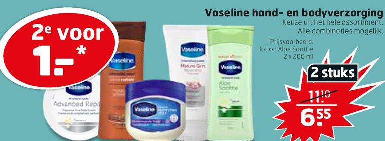 Vaseline   bodylotion, handcreme folder aanbieding bij  Trekpleister - details