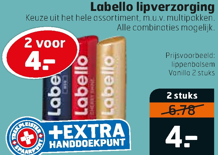 Labello   lippenbalsem folder aanbieding bij  Trekpleister - details