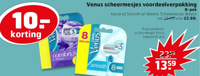 Gillette Venus   dames scheermesje folder aanbieding bij  Trekpleister - details