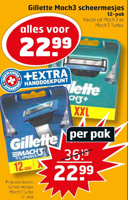 Gillette   scheermesjes folder aanbieding bij  Trekpleister - details