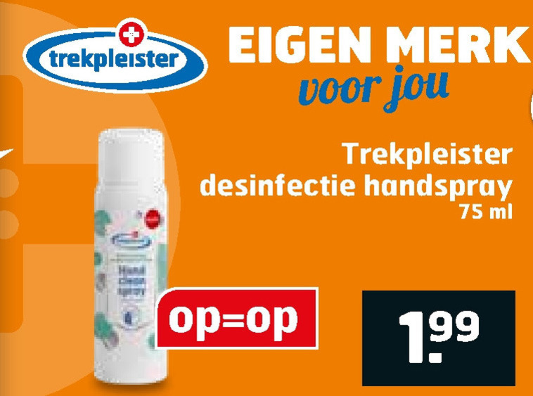 Trekpleister Huismerk   desinfecterende gel folder aanbieding bij  Trekpleister - details