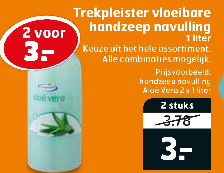 Trekpleister Huismerk   handzeep folder aanbieding bij  Trekpleister - details